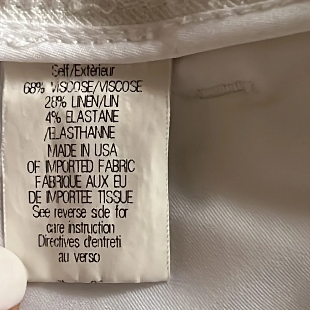 Theory classic linen blend soft white shorts sz 2 - Picture 4 of 12